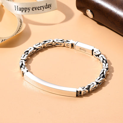 Goth Style Polished Sterling Silver Bracelet | GothReal