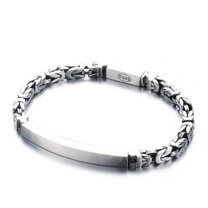 Goth Style Polished Sterling Silver Bracelet - Silver | GothReal
