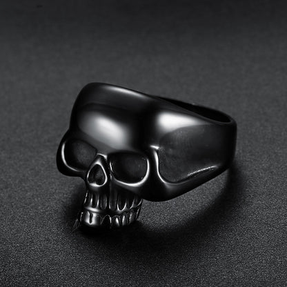 Goth Style Punk Skull Ring - Black | GothReal