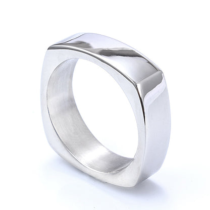 Goth Style Quadrilateral Minimalist Ring | GothReal