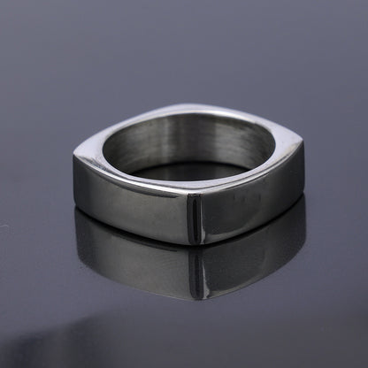 Goth Style Quadrilateral Minimalist Ring | GothReal