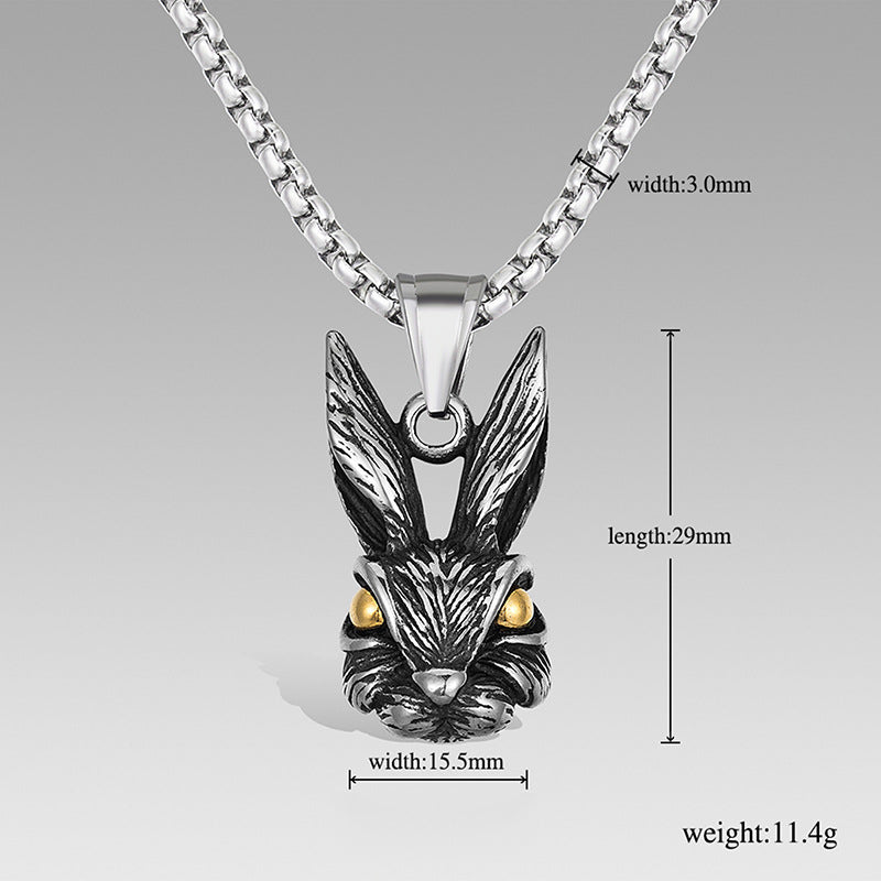 Goth Style Rabbit Head Pendant With Necklace | GothReal