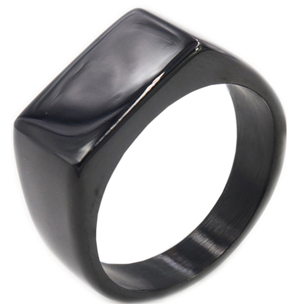 Goth Style Rectangular Geometric Ring | GothReal