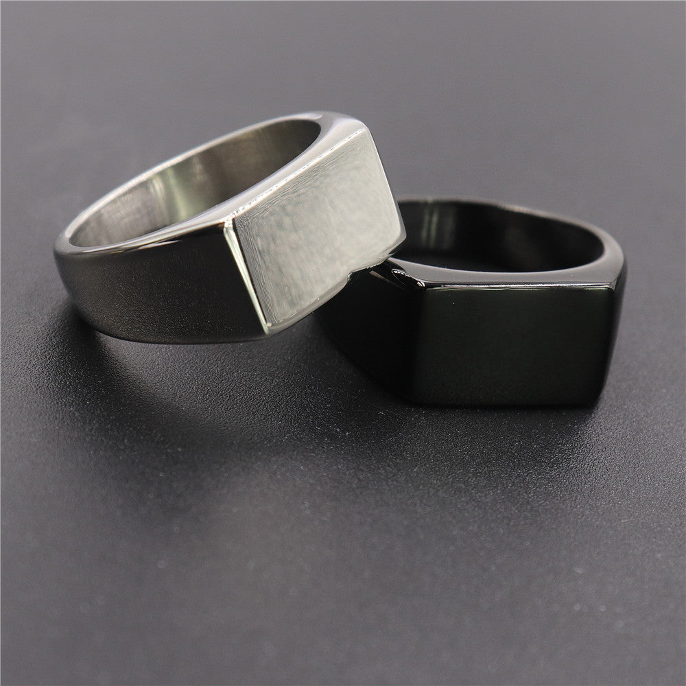 Goth Style Rectangular Geometric Ring | GothReal