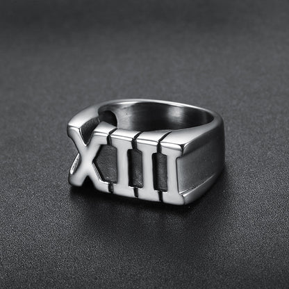 Goth Style Roman Numeral XIII Ring | GothReal