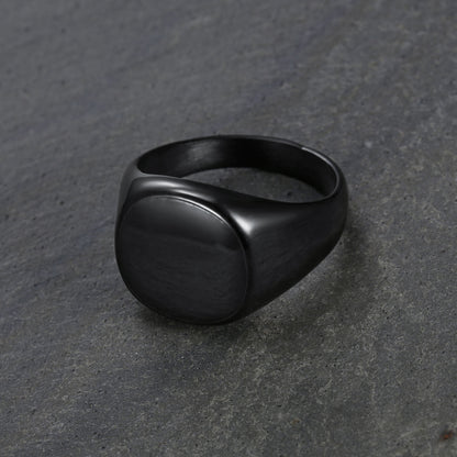 Goth Style Round Simple Ring - Black | GothReal