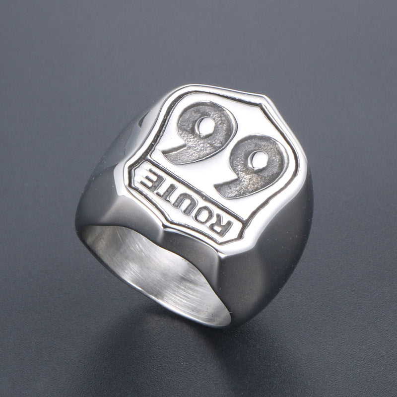 Goth Style Route 66 Biker Ring | GothReal