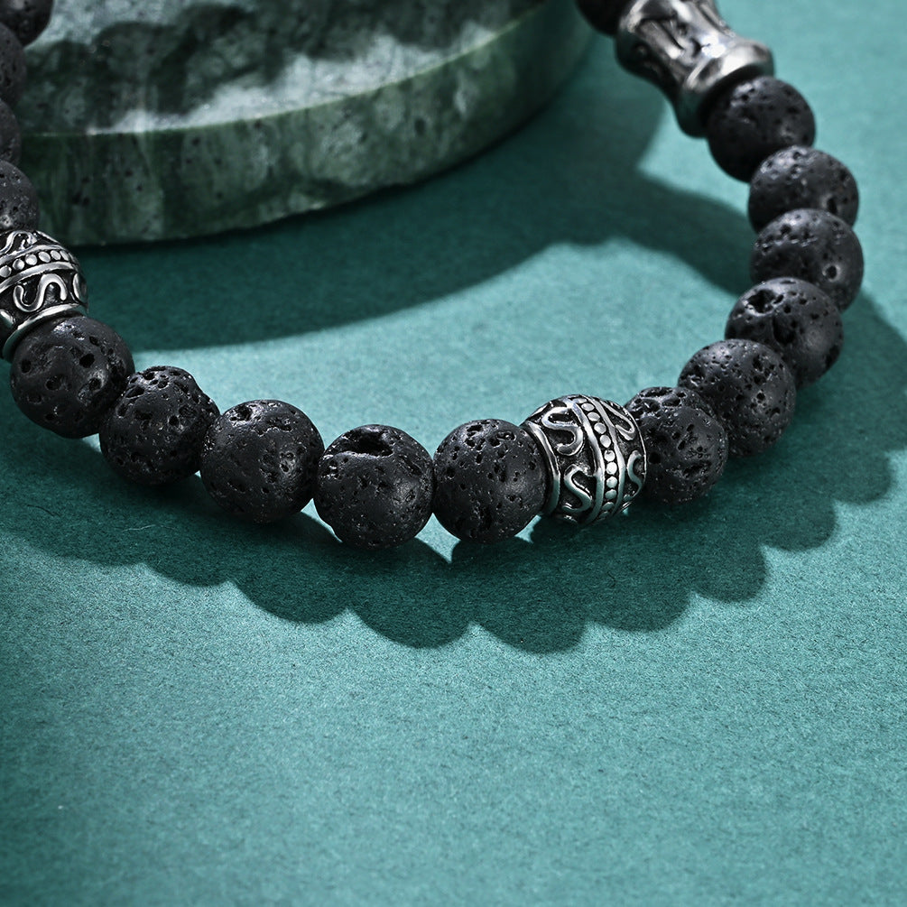 Goth Style Six-Character Beads Bracelet | GothReal