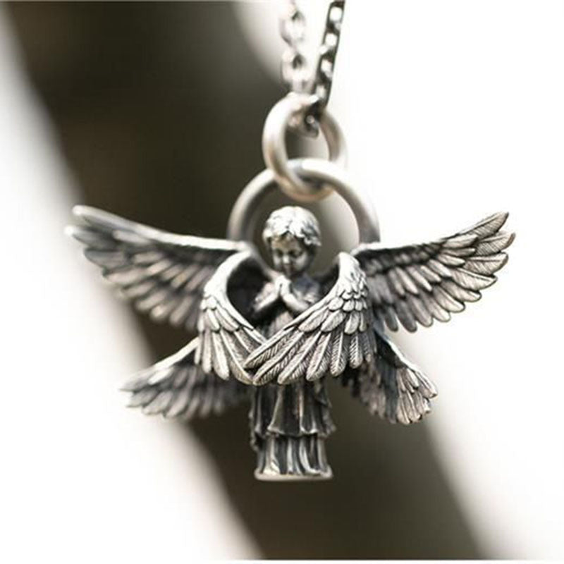 Goth Style Six Wings Angel Pendant with Necklace | GothReal