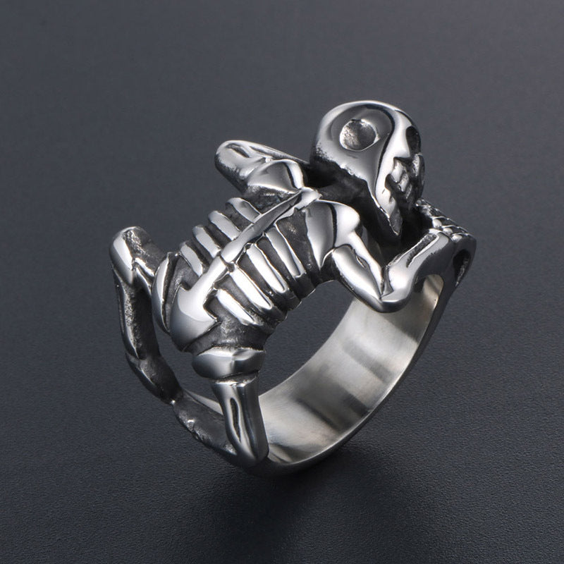 Goth Style Skeleton Skull Gothic Ring - Silver | GothReal