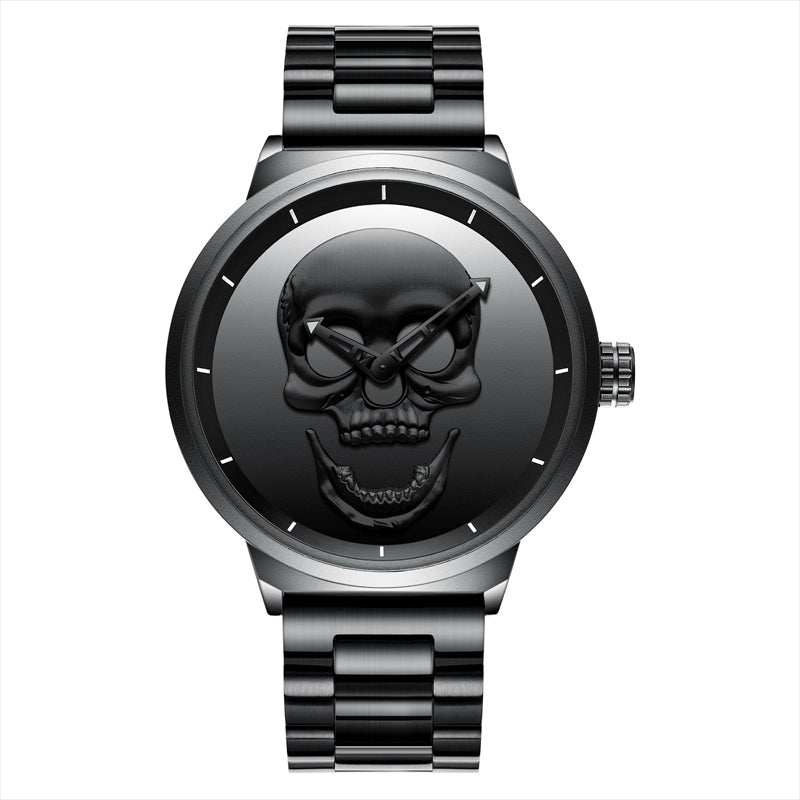Goth Style Skull Background Watch - Black | GothReal
