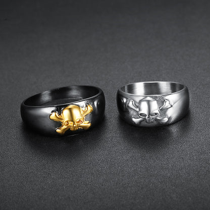 Goth Style Skull Ring - Titanium Steel - Silver | GothReal