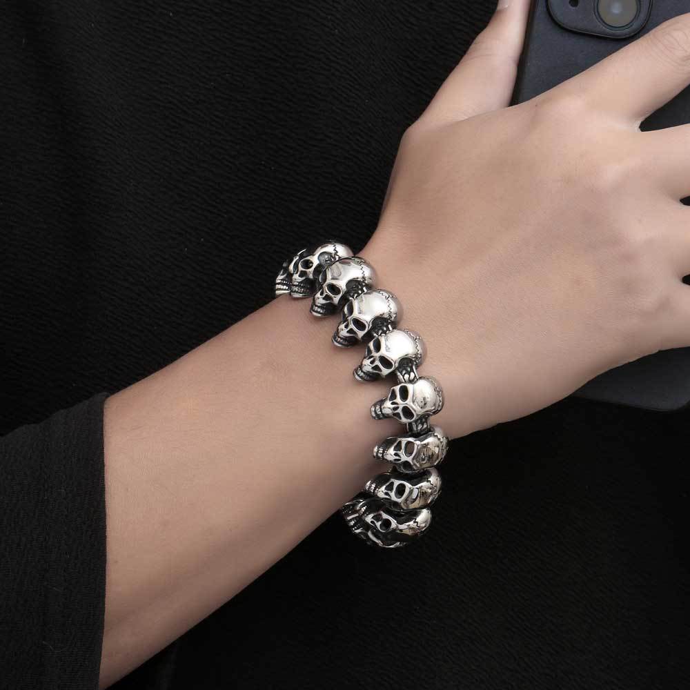 Goth Style Skull Stainless Steel Bracelet | GothReal