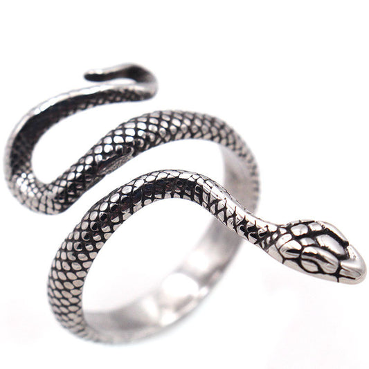 Goth Style Snake Stainless Steel Ring | GothReal
