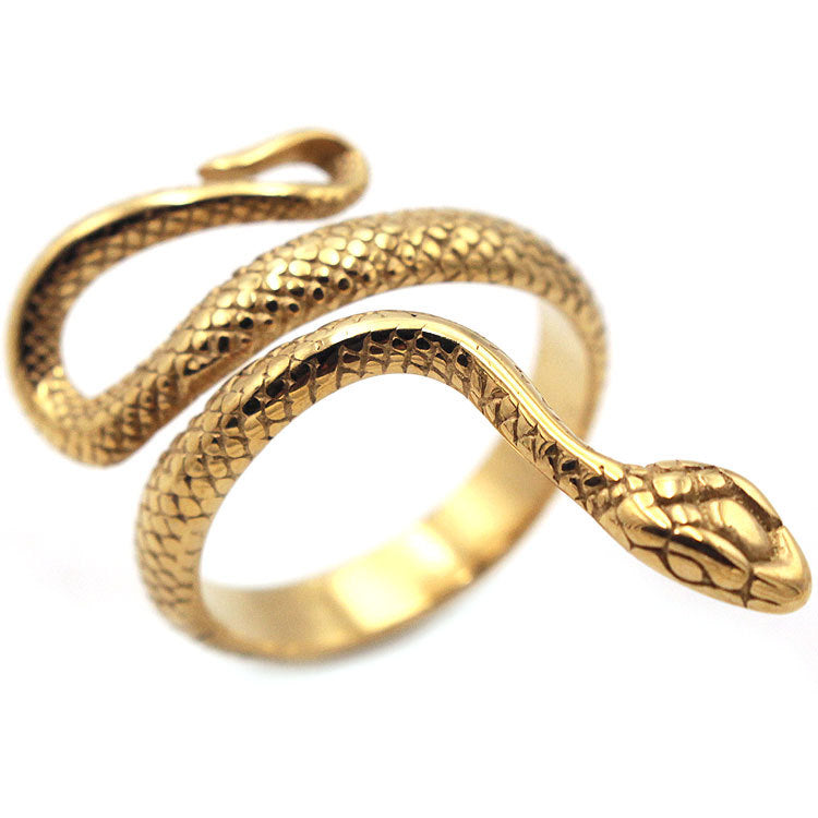 Goth Style Snake Stainless Steel Ring | GothReal