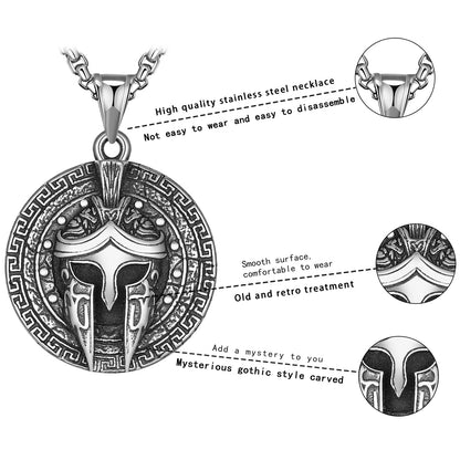 Goth Style Spartan Warrior Helmet Necklace | GothReal