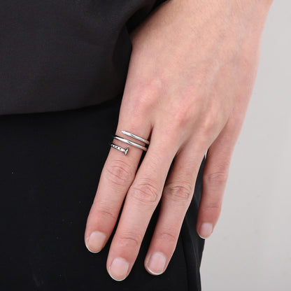 Goth Style Spring Shape Steel Nail Ring | GothReal
