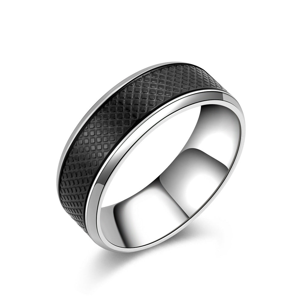 Goth Style Square Geometric Plaid Ring | GothReal