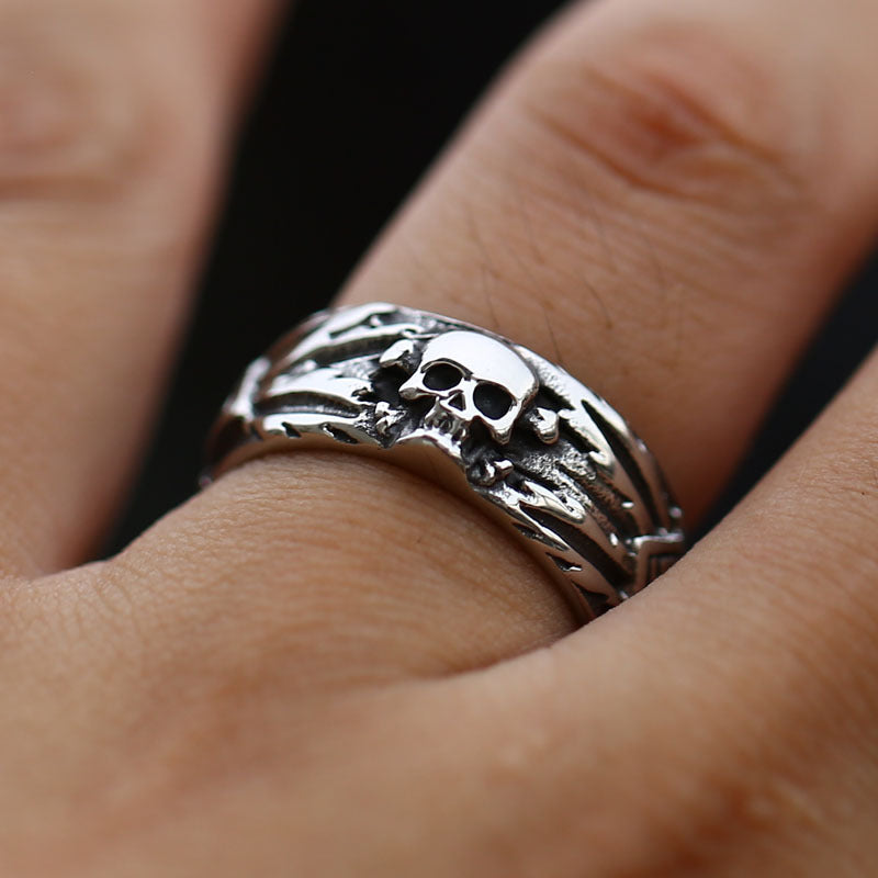 Goth Style Stainless Steel Skull Ring | GothReal