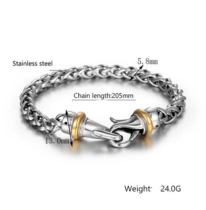 Goth Style Stainless Steel Twist Bracelet | GothReal