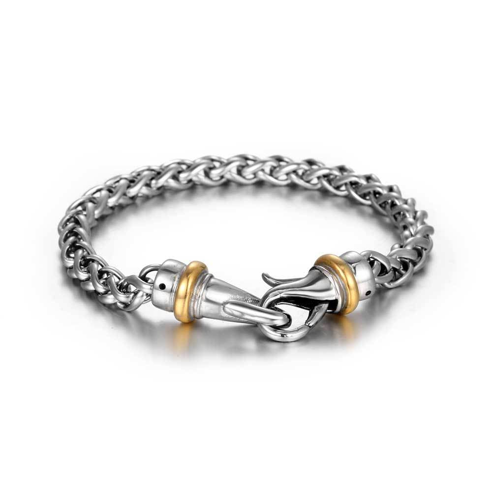 Goth Style Stainless Steel Twist Bracelet - Silver | GothReal