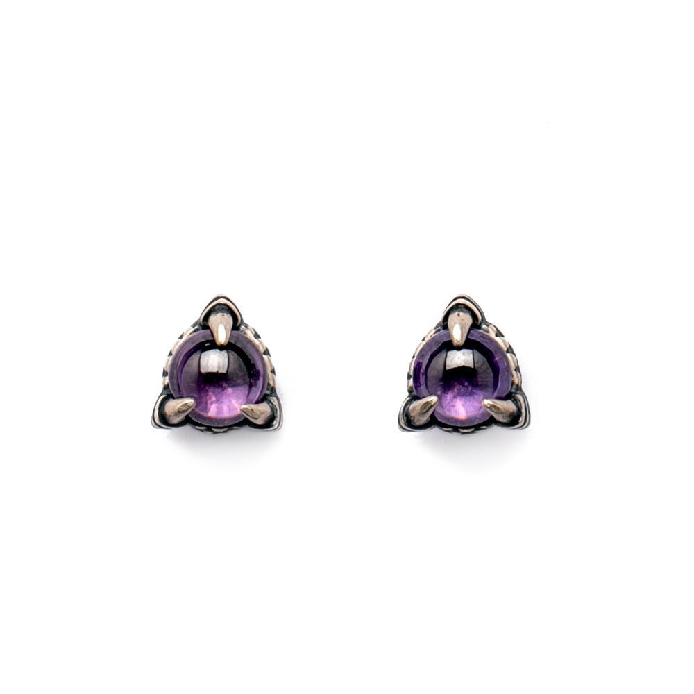Goth Style Sterling Silver Dragon Claw Garnet Earrings - Single | GothReal