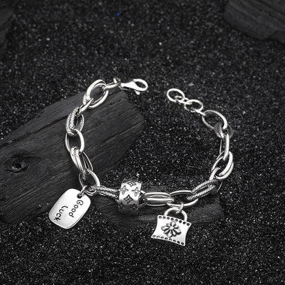 Goth Style Sterling Silver Good Luck Bracelet | GothReal