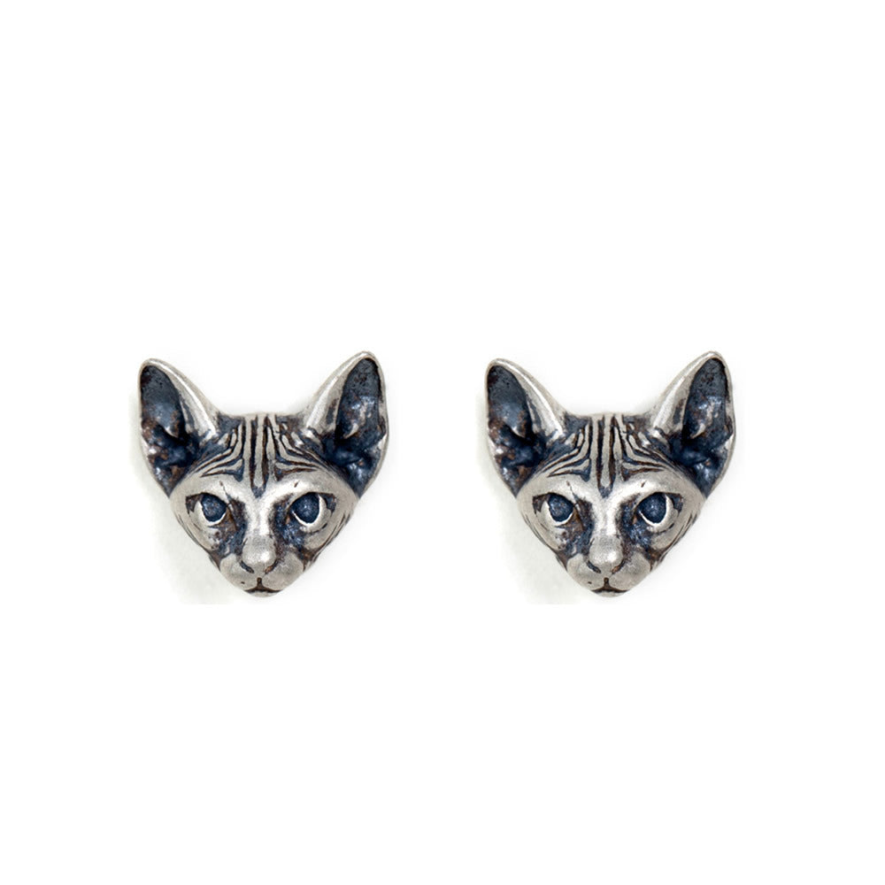 Goth Style Sterling Silver Kitten Earrings - Single | GothReal