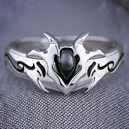 Goth Style Sterling Silver Magic Evil Gemstone Ring | GothReal