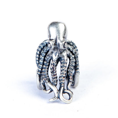 Goth Style Sterling Silver Octopus Ear Clips - Single | GothReal