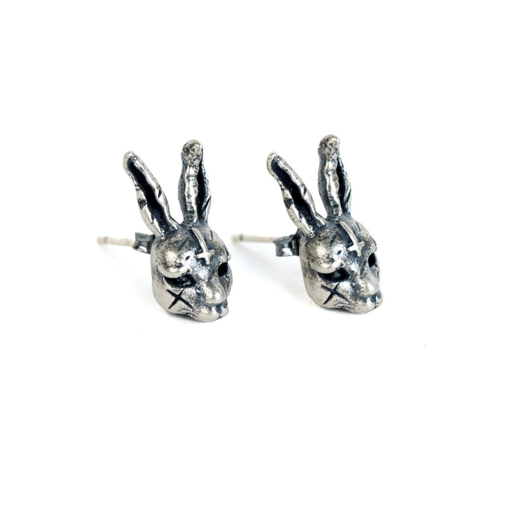 Goth Style Sterling Silver Rascal Rabbit Earrings - Single | GothReal