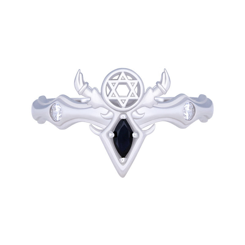 Goth Style Sterling Silver Six-Manifold Magic Summoning Ring - Silver | GothReal