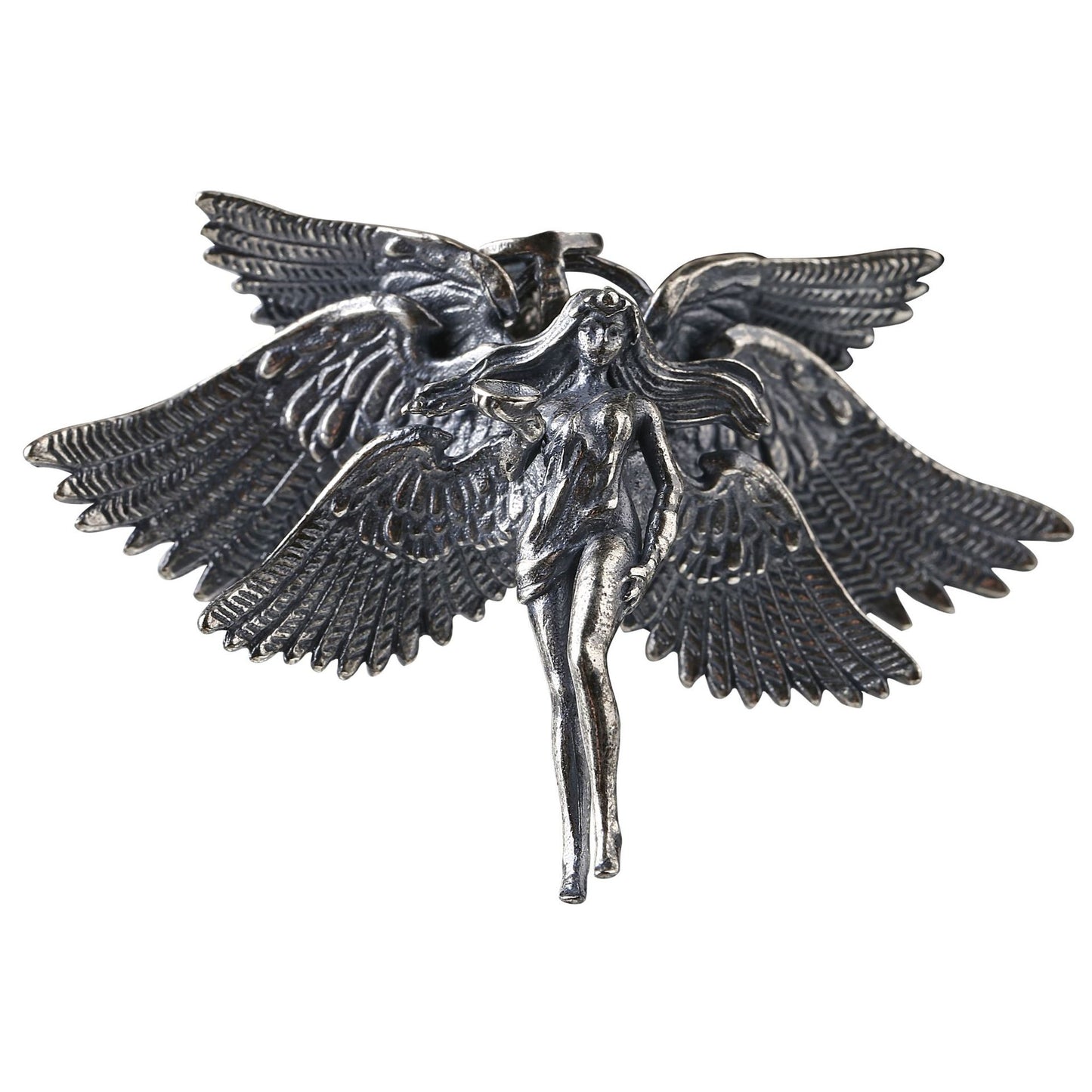 Goth Style Sterling Silver Six Wings Angel Pendant - Silver | GothReal