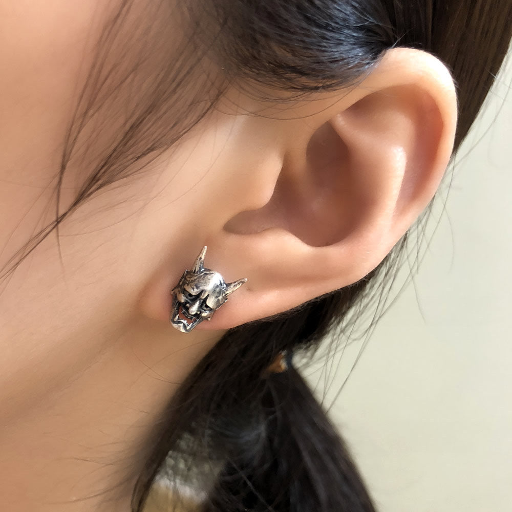 Goth Style Sterling Silver Skull Earrings - Single | GothReal