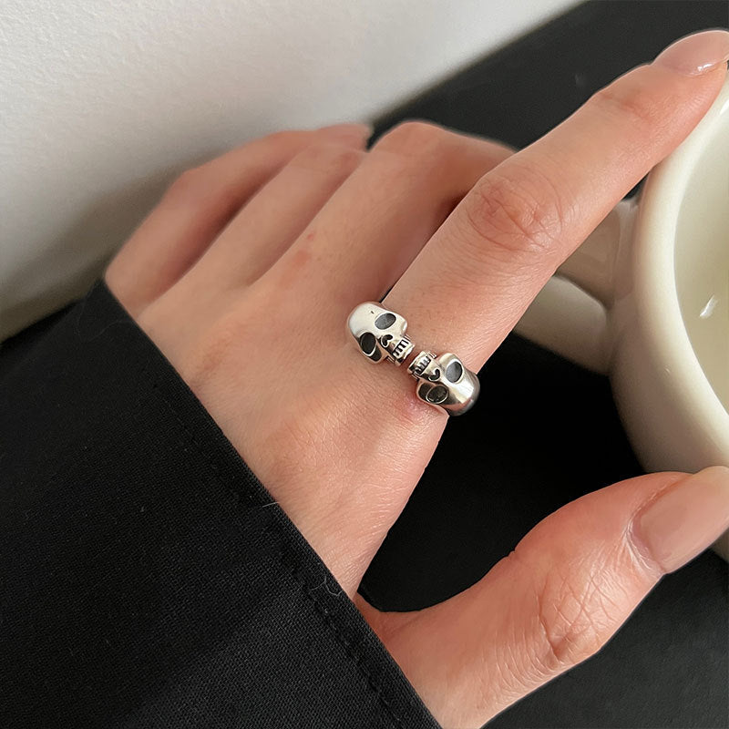 Goth Style Sterling Silver Skull Ring | GothReal
