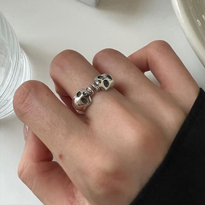 Goth Style Sterling Silver Skull Ring | GothReal