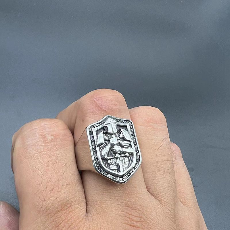 Goth Style Templar Crusader Ring | GothReal