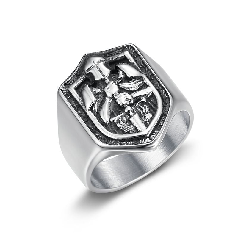 Goth Style Templar Crusader Ring - Silver | GothReal