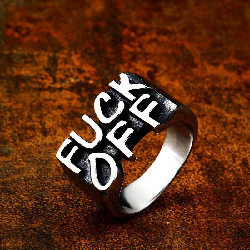 Goth Style The FUCK OFF Ring - Silver | GothReal