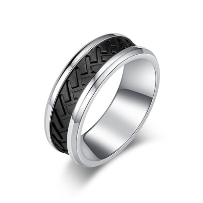 Goth Style Tire Pattern Ring | GothReal