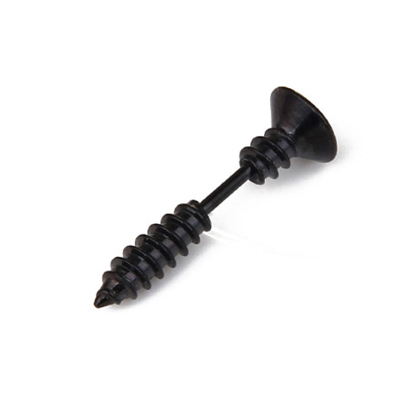 Goth Style Titanium Steel Screw Earring - Single | GothReal