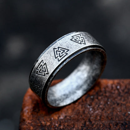 Goth Style Valknut Viking Ring - Black | GothReal