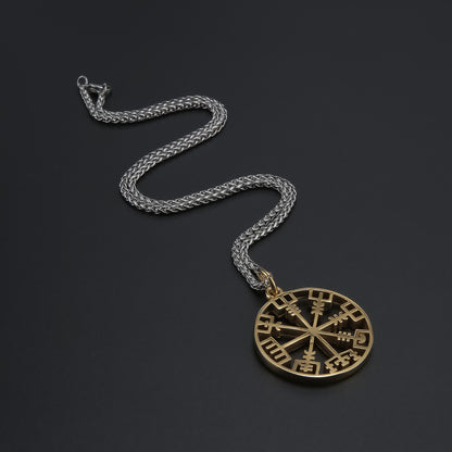 Goth Style Viking Compass Vegvisir Necklace | GothReal