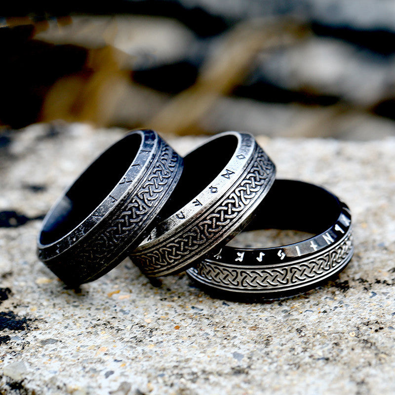 Goth Style Viking Rune Celtic Knot Ring | GothReal