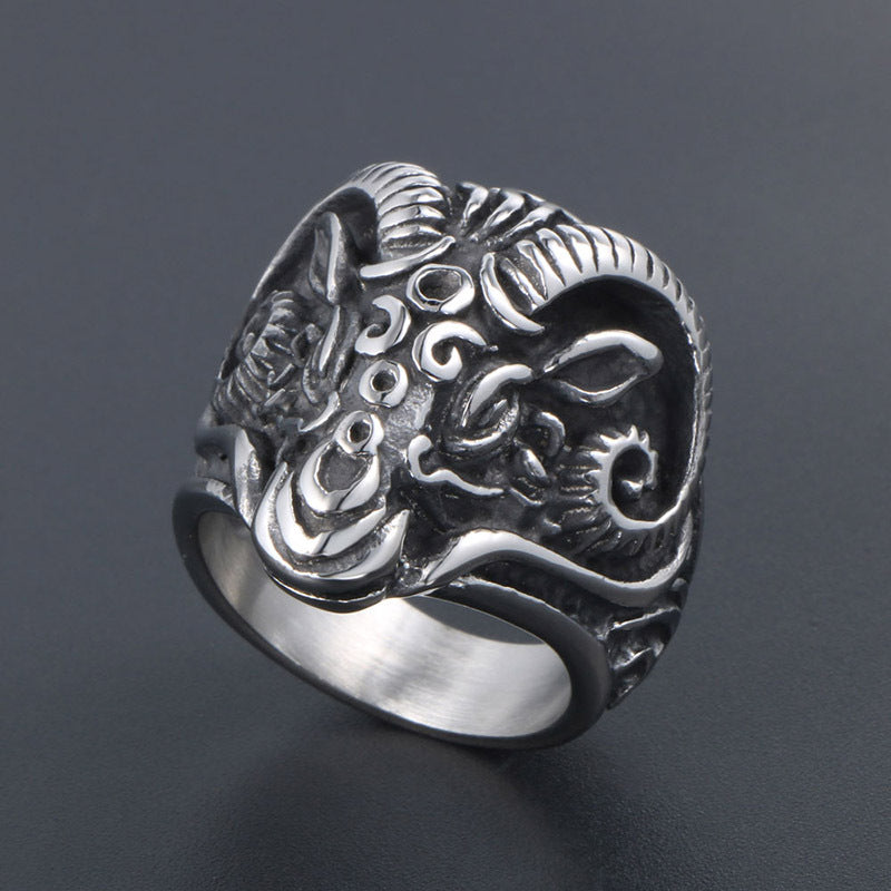 Goth Style Viking Thor Aries Ring - Silver | GothReal