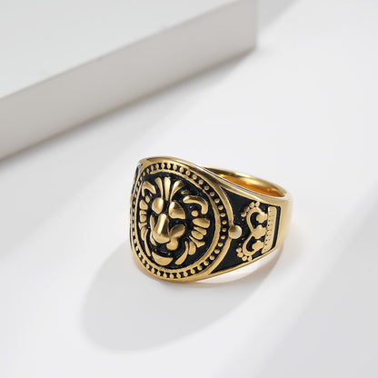 Goth Style Vintage Lion Ring - Silver | GothReal