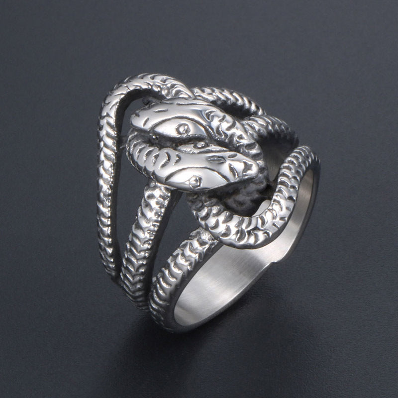 Goth Style Vintage Snake Ring - Silver | GothReal