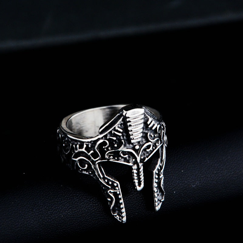Goth Style Warrior Mask Ring - Silver | GothReal