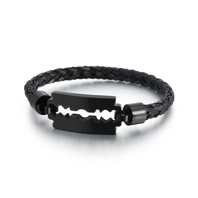 Goth Style Wire Braided Blade Bracelet | GothReal
