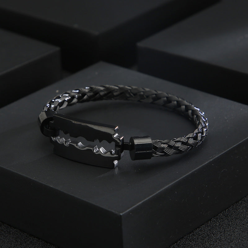 Goth Style Wire Braided Blade Bracelet | GothReal